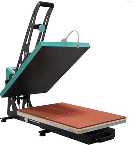 Montary 16x24 Commercial Grade Semi-Automatic 2000W High Pressure Multifunction Heat Press Machine: Boasting a Slide Out Lower Platen, Fast Heating & Infrared Positioning,Green Montary