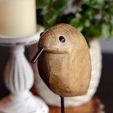 WHW Whole House Worlds Bird Figurine, Hand Carved Mango Wood, Brown, Mounted, Gallery Base, 9.5 Inches WHW Whole House Worlds