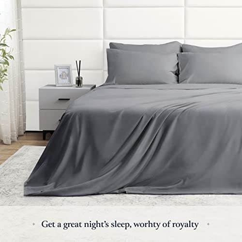 BELADOR Silky Soft Sheet Set - Luxury 6 Piece Bed Sheets for Queen Size Bed, Secure-Fit Deep Pocket Sheets with Elastic, Breathable Hotel Sheets & Pillowcase Set, Wrinkle Free Oeko-Tex Sheets BELADOR