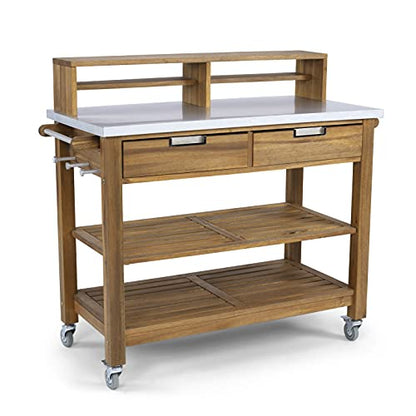 Homestyles Maho Potting Bench, Brown - WoodArtSupply