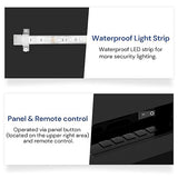 Cozy Castle 73.2 Inch Fireplace TV Stand with Storage,30" Electric Fireplace,LED Entertainment Center Tv Console for 65 70 80"Tv,High Gloss Modern Tv Stand with Charging Station for Living Room,Black Cozy Castle