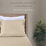Threadmill - 5 Star Hotel Twin Sheet Set 100% Cotton Sheets, 500 Thread Count, Deep Pocket, Snug Fit, Soft & Crisp Best Bedding Sheets Set 3 Piece Set (Twin, Beige) Threadmill