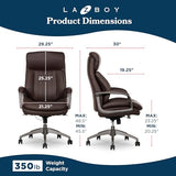 La-Z-Boy Nova Executive Office Chair, Patented AIR Ergonomic Support Technology, High-Back Premium Comfort & Support, Dark Brown Vegan PU Leather La-Z-Boy