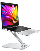 RIWUCT Foldable Laptop Stand, Height Adjustable Ergonomic Computer Stand for Desk, Aluminum Portable Laptop Riser Holder Notebook Mount Compatible with MacBook Pro Air, HP, Dell 10-16" RIWUCT
