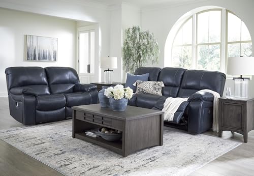 Signature Design by Ashley Leesworth Modern Power Reclining Loveseat with USB Charging Ports, Blue Signature Design by Ashley