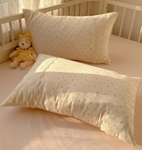 VM VOUGEMARKET Lace Duvet Cover Set Full Girls Pink Flower Bedding Set Soft Lightweight Washed Microfiber Romantic Princess Duvet Cover with Zipper Ties-80"x90" VM VOUGEMARKET