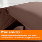 TAIMIT Brown Twin Size Comforter Set - 5 Pieces, Bed in a Bag Bedding Sets with All Season Soft Quilted Warm Fluffy Reversible Comforter,Flat Sheet,Fitted Sheet,1 Pillow Shams,1 Pillowcases TAIMIT