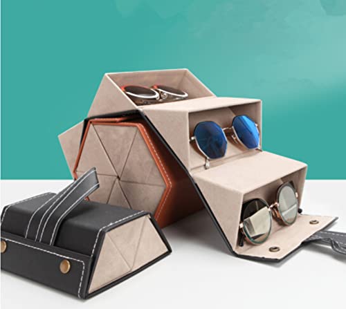 Mowsug 5-Slot Travel Sunglasses Case – Foldable Eyeglass case, Portable Sunglasses Organizer For Multiple Pairs, Durable Sunglass Case For Women & Men, Perfect For Home, Travel & Display Mowsug