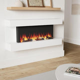 SimpliFire Format 36-Inch Wall Mount Electric Fireplace with 50-Inch Floating Mantel (SF-FORMAT36-SF-FM50-WH) SIMPLIFIRE