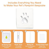 Pearhead Pet Pawprints Wall Picture Frame and Clay Impression Kit - DIY Clay Paw Print, Memorial Keepsake Frame for Cat and Dog, Ideal Home Decor Gift for Pet Owners, 4x6 Photo, Distressed White Pearhead