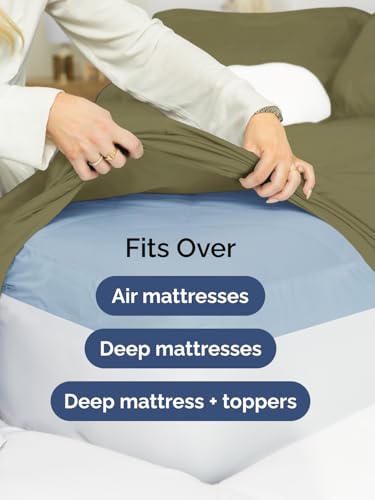 Extra Deep King Sheet Set - 6 Piece Breathable and Cooling Sheets - Hotel Luxury Bedding for Women, Men, Kids & Teens - Easy & Secure Fit - Soft, Wrinkle Free & Comfy - Extra Deep Pockets - Sage Green CGK Unlimited