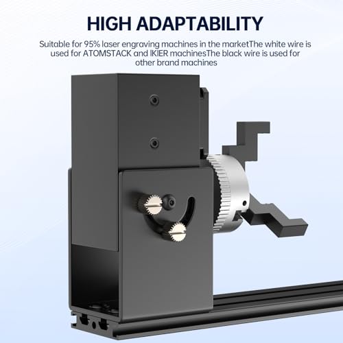 Gluwphy Laser Rotary Roller for Gluwphy Laser Machine，Laser Engraver Y-axis Rotary Module Engraving Module for Engraving Cylindrical Objects Cans 360°, Wine Glass, Tumbler, Ring Gluwphy