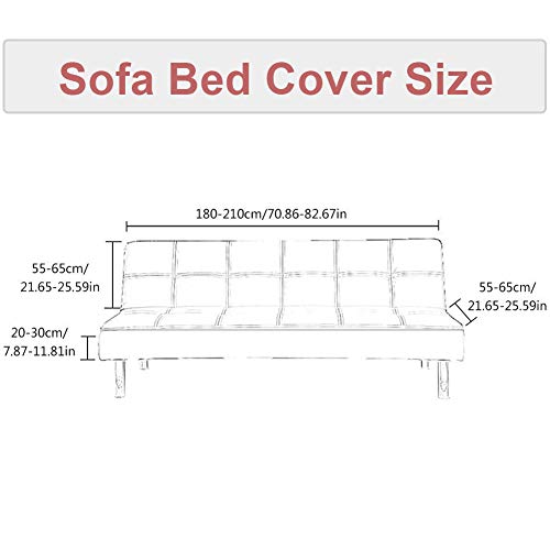 MIFXIN Futon Slipcover Armless Folding Sofa Cover Stretch Elastic Couch Furniture Protector for 3 Seat Foldable Futon Sofa Bed Without Armrests (Blue Maple Leaf) MIFXIN
