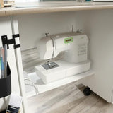 Sauder Miscellaneous Sewing/Craft Cart, L: 39.29" x W: 19.49" x H: 28.54", Soft White finish Sauder
