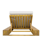 Christopher Knight Home Tory Acacia Wood Chaise Lounge Chair Outdoor, Poolside Sun Lounger Recliner, Patio Outdoor Chaise Lounge with Cushions, Adjustable Backrest Single Lounge Sofa, Beige+Teak