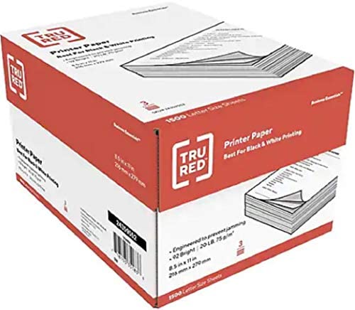 STAPLES TRU RED 8.5 x 11 Printer Paper, 20 lbs., 92 (54052/TR56959) STAPLES TRU RED