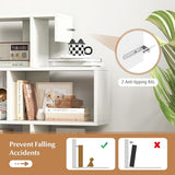 Tangkula 5-Tier S-Shaped Bookshelf – Modern Geometric Display Rack in White for Home & Office Tangkula