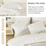 ZSYAYAHA Twin Size Kids Duvet Covet Set White Ruffle Comforter Cover for Girls Teens 3 Pieces Fluffy Farmhouse Bedding Cover Set with Ruffled Layer for All Seasons(White, Twin) ZSYAYAHA