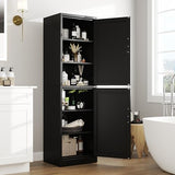 Ckzbx Metal Locker Tall Narrow Storage Cabinet, 67" H Locking Tool File Cabinets Snack Locker Organizer for School Classroom,Bedroom,Gym Home Office,Entryway and Hallway (20" W 2Door Black) Ckzbx