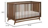 Babyletto Peggy 3-in-1 Convertible Crib with Toddler Bed Conversion Kit in Natural Walnut, Greenguard Gold Certified babyletto