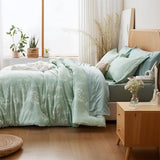 Kozyhvn Queen Comforter Set 7 Pieces, Sage Green Comforter, Cute Floral Bed in a Bag Queen Boho, Soft Fluffy Bedding Sets with Comforter, Sheets, Pillowcases & Shams, All Seasons Kozyhvn
