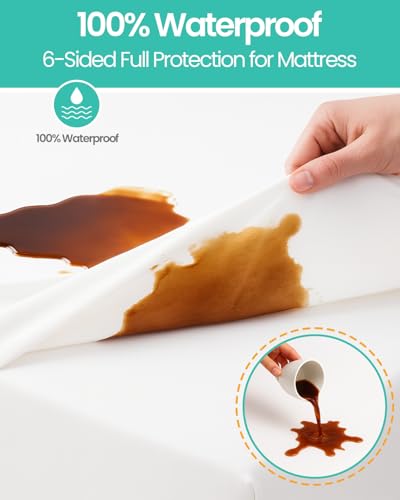 60"x80" Queen Mattress Protector(6-10 in. Deep) Waterproof Mattress Cover Zippered Soft Breathable Skin-Safe Encasement for Queen Bed Sheets WINKAURA