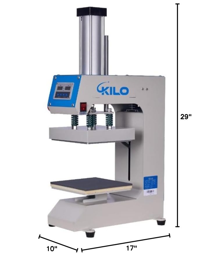 Gejok 8x8 Label Pneumatic Heat Press Machine - Auto-Balance Sublimation Press for Labels, Caps, Cups - Digital Control Gejok