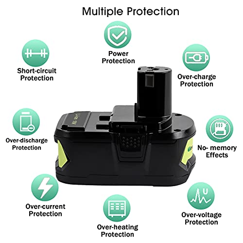 CaliHutt 【Upgrade】 18V 6.0Ah Replacement Battery for Ryobi ONE+ Plus 18V Battery High Capacity 18V Lithium-Ion Battery P102 P104 P105 P106 P108 P107 P109 for Cordless Power Tools… CaliHutt