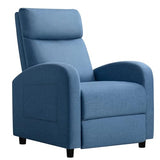 JUMMICO Recliner Chair Adjustable Home Theater Single Recliner Sofa Furniture with Thick Seat Cushion and Backrest Modern Living Room Recliners (Fabric, Light Blue)