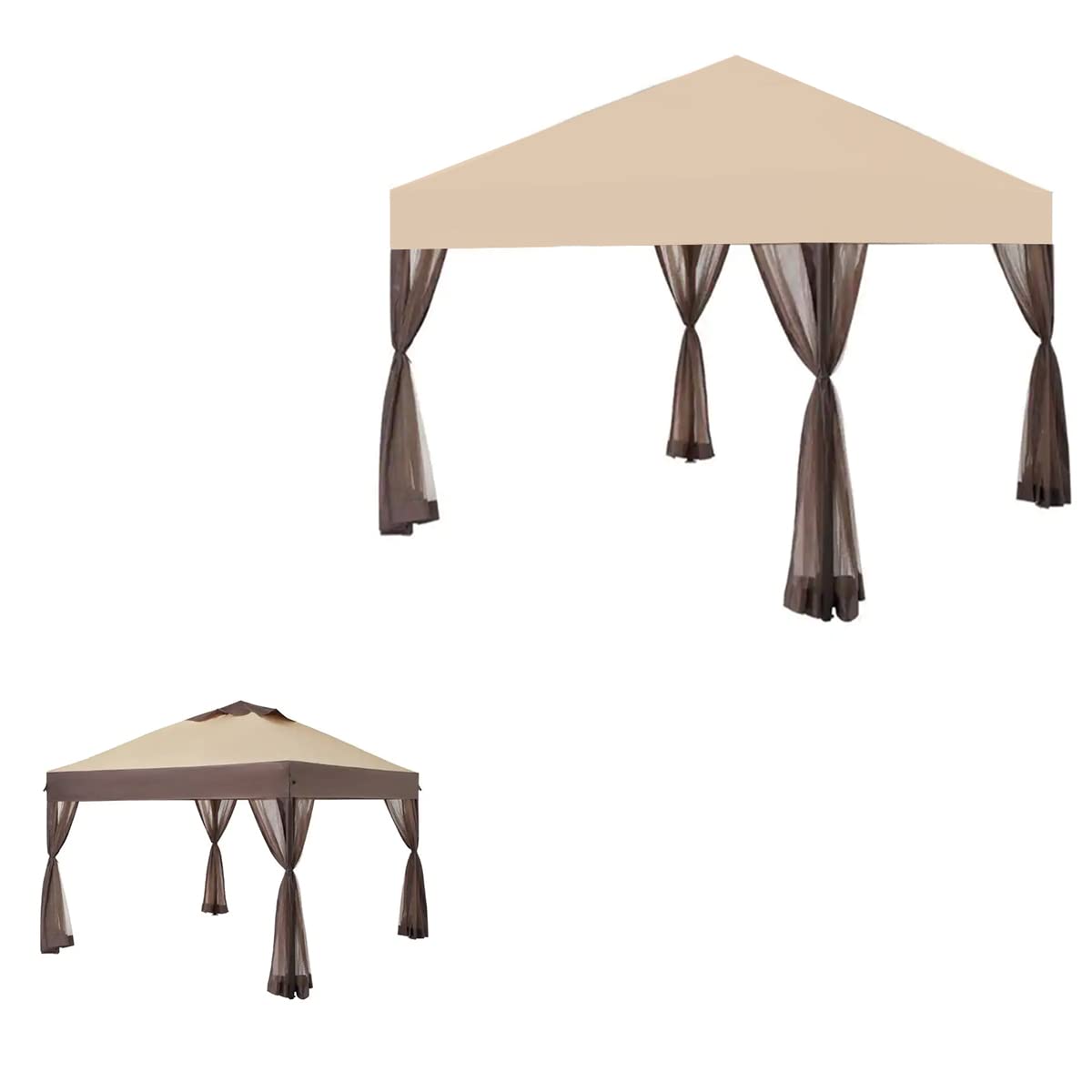 Garden Winds Custom Fit Replacement Canopy Top Cover Compatible with The Hampton Bay Stockton 11x11 Pop Up Gazebo - Upgraded Performance RIPLOCK 350 Fabric Garden Winds
