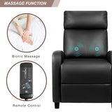 Devoko Massage Recliner Chair Home Theater Seating Pu Leather Modern Living Room Chair Furniture with Padded Cushion Reclining Sofa Chairs (Black)