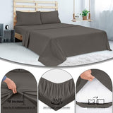 ROYALE LINENS 300 Thread Count 100% Long Staple Combed Cotton Sheet Set - 4 Piece Full Bed Sheets - 1 Fitted, 1 Flat, 2 Pillow Cases -Soft Cool & Crisp Sheet Set (Full, Grey) ROYALE LINENS