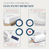 XOOX Linen Full Sheet Sets Cotton - 500 Thread Count 100% Cotton Full Sheets, 4 PC (Blush), Luxury Soft, Breathable, Cooling, Extra Large 16" Deep Pocket Sateen Bedsheet for Dorm Rooms XOOX Linen