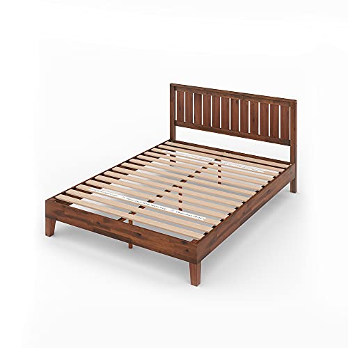 ZINUS Vivek Deluxe Wood Platform Bed Frame with Headboard / Wooden Slat Support / No Box Spring Needed / Easy Assembly, Queen