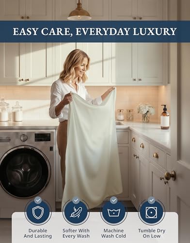 100% Egyptian Cotton Queen Bed Sheet Set – 1000 Thread Count 4 Piece Queen Sheets Set, Breathable & Fade Resistant, Silky Sateen Weave, Ultra-Soft Hotel Luxury Bedding with 15" Deep Pocket - Mineral LANE LINEN