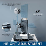 VIVO Height Adjustable 48 inch Standing Desk Converter with Triple 21.5 to 27 inch Monitor Mount, Extra Large Desk Riser, Black, DESK-KIT-48KB3C VIVO