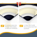 MAXYOYO 6" Extra Thick Futon Mattress Floor Mattress, Twin Size Diamond Pattern Japanese Tatami Pad Roll Up Mat for Adults, Guest, Black MAXYOYO