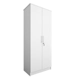 Homy Casa Inc 2-Door Wardrobe Armoires with Hanging Rod/Shelves/Lock, Bedroom Freestanding Clothes Closet Big Storage Cabinet, 29.6'' W x 17.7''D x 72'' H, White Homy Casa Inc