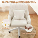JPBSTO Cute Home Office Chair Velvet Upholstered Desk Chairs with Mid Back Swivel Adjustable Makeup Vanity Computer Chair with Wheels JPBSTO