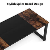 Tribesigns 70.8”Executive Desk, Large Office Computer Desk with Thicken Frame, Modern Simple Workstation Business Furniture for Home Office, Rustic Brown/Black Tribesigns