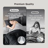 Bedsure Full Size Comforter Set - 7 Pieces Reversible Black Bedding, Full Size Bed Set for All Seasons, Bed in a Bag with Down Alternative Comforter, Sheets, Pillowcases & Shams Bedsure