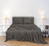 ROYALE LINENS 300 Thread Count 100% Long Staple Combed Cotton Sheet Set - 4 Piece Full Bed Sheets - 1 Fitted, 1 Flat, 2 Pillow Cases -Soft Cool & Crisp Sheet Set (Full, Grey) ROYALE LINENS