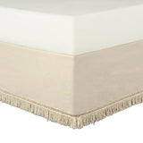 Lush Decor Boho Fringe 15-Inch Tailored Drop Easy Fit Bed Skirt Queen Size Single 60" W x 80" L +15" Neutral - Queen Bed Skirt - Wrap Around Bed Skirt Lush Decor