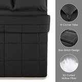 Sonive Full/Queen Comforter,Quilted Duvet All Season Down Alternative Bedding Duvet Insert Soft Fluffy Breathable Microfiber 200gsm with 8 Corner Tabs Easy Care Black Sonive
