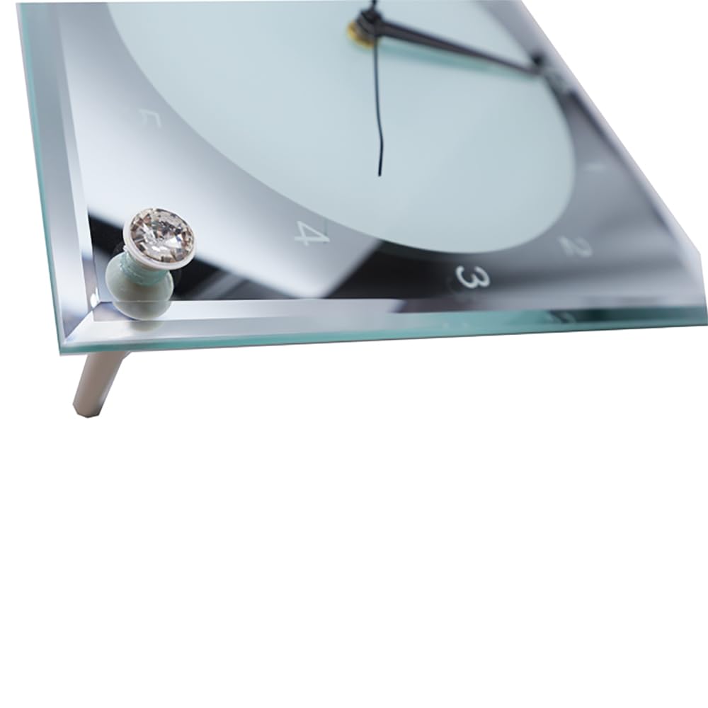 MELDIKISO 7.8" x 7.8" Sublimation Blank Mirror Edge Glass Photo Frame with Clock (20pcs/carton) MELDIKISO