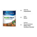 Seal-Once Nano+Poly Penetrating Wood Sealer with Polyurethane - Premium Waterproof Sealant -1 Gallon & Brown Seal-Once