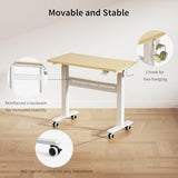 WALKINGDESK Mobile Walking Pad Desk with Wheels, Pneumatic Small Rolling Standing Desk Riser Height Adjustable (28-43.7") for Treadmill, Portable Computer Table for Home Office, Oak WALKINGDESK