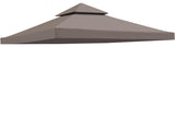 FORALEBEN 10' x 10' Gazebo Replacement Canopy Top Cover for 2 Tier Canopy Patio Garden Gazebo Outdoor BBQ Roof Cover Shelter (Taupe) FORALEBEN
