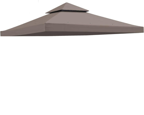 FORALEBEN 10' x 10' Gazebo Replacement Canopy Top Cover for 2 Tier Canopy Patio Garden Gazebo Outdoor BBQ Roof Cover Shelter (Taupe) FORALEBEN