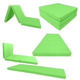 D&D Futon Furniture Trifold Foam Beds, Floor Tri-Fold Bed, Foldable Shikibuton Mattress Cushion Topper Mat for Space Saving Sleepover 3x27x75 in, Lime D&D Futon Furniture